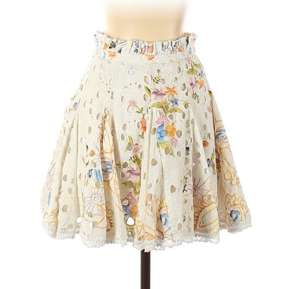 Hemant and Nandita fit and flare skater embroidered eyelet skirt